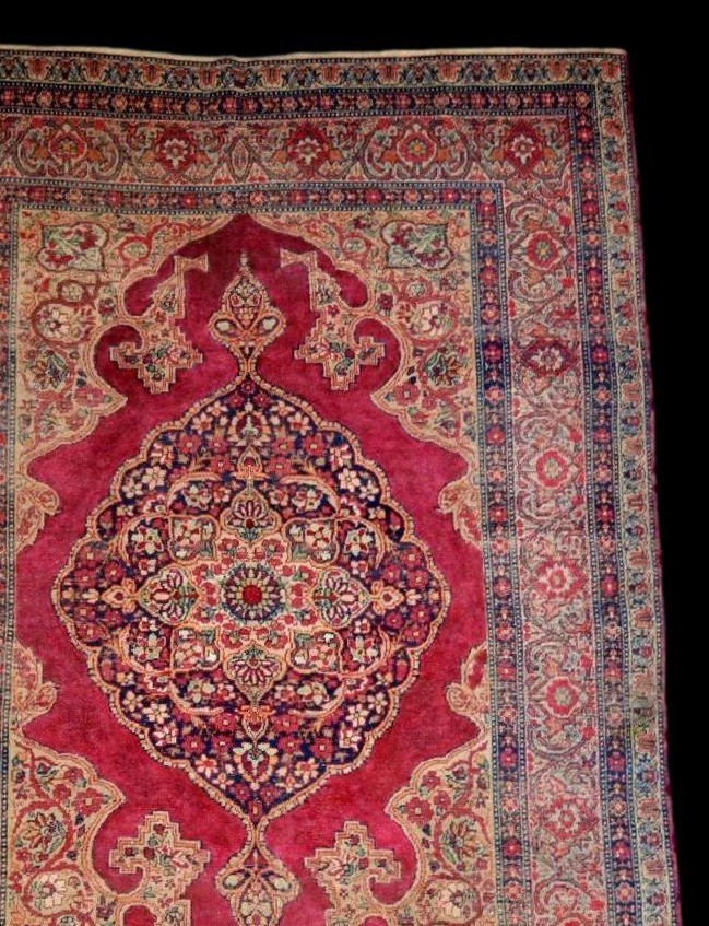 Tapis Tabriz ancien, 143 x 212 cm, laine nouée main, Iran, fin XIXème, état collection, persan-photo-1