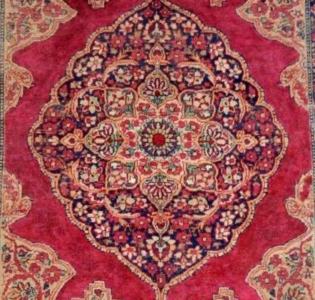 Tapis Tabriz ancien, 143 x 212 cm, laine nouée main, Iran, fin XIXème, état collection, persan-photo-5