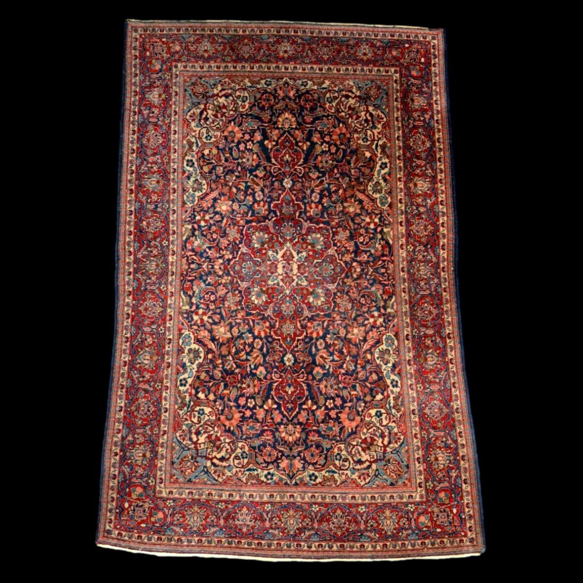 Kashan Rug, 131 X 207 Cm, Kork Wool, Hand-knotted In Iran, Early 20th Century, Collection
