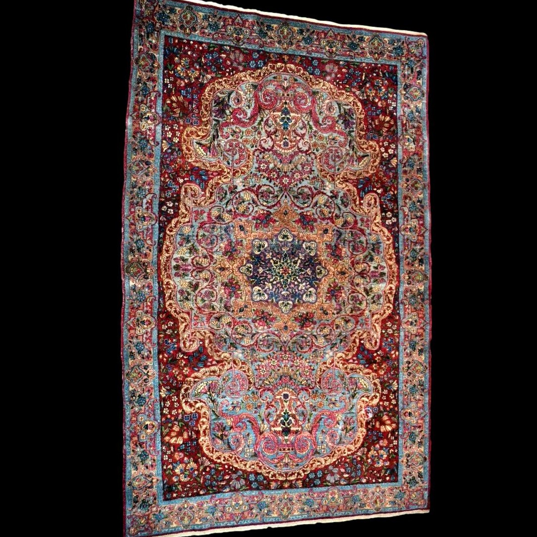 Kirman Raver Rug, 1880, Qajar Dynasty, Iran, 122 X 195 Cm, Hand-knotted Wool, Collection-photo-3