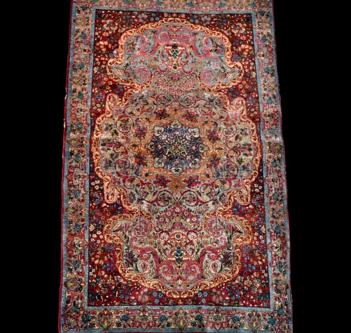 Kirman Raver Rug, 1880, Qajar Dynasty, Iran, 122 X 195 Cm, Hand-knotted Wool, Collection