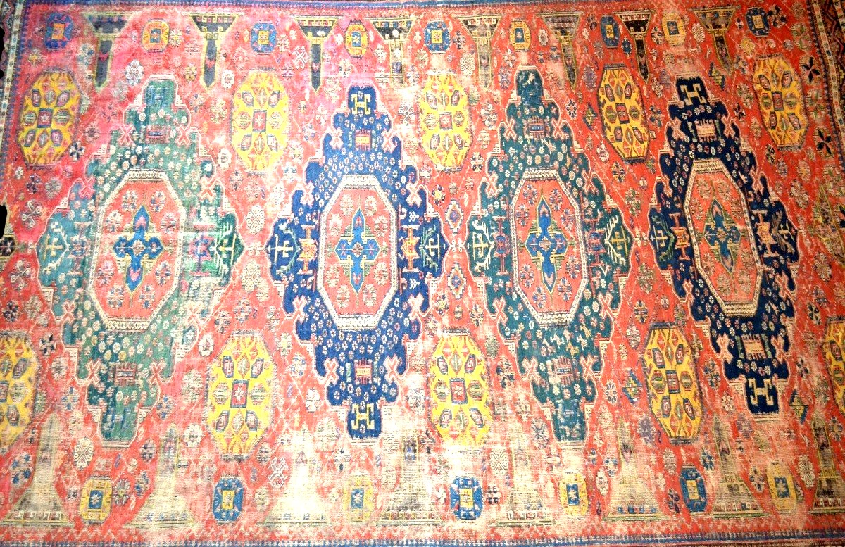 19th-century Soumak Kilim, 224 X 284 Cm, Azerbaijan, Caucasus, Hand-knotted Wool/wool-photo-3