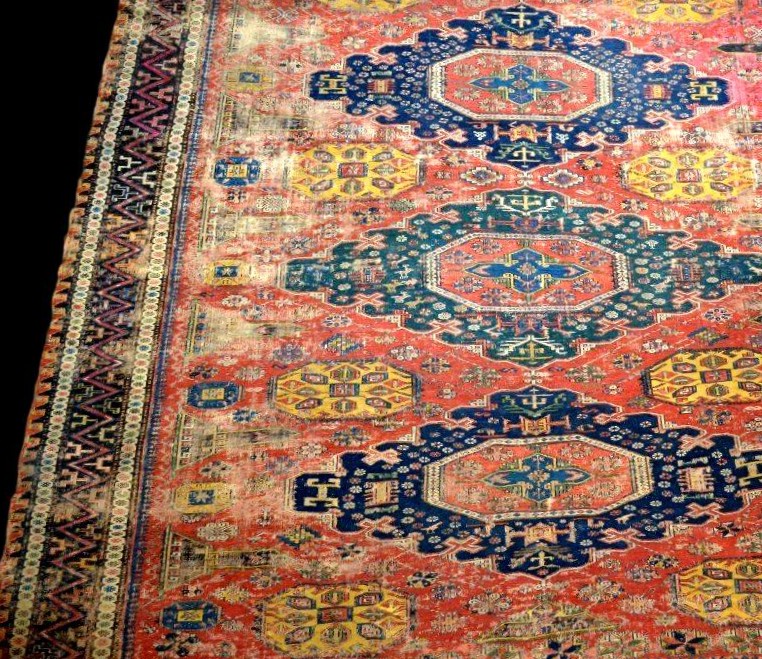 19th-century Soumak Kilim, 224 X 284 Cm, Azerbaijan, Caucasus, Hand-knotted Wool/wool-photo-4