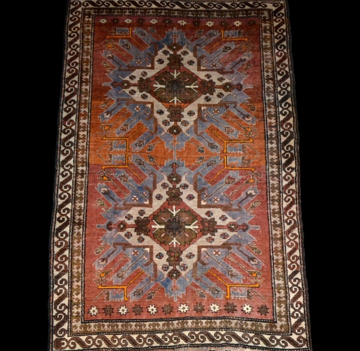 Kazak Rug, Armenia, 143 X 190 Cm, Hand-knotted Wool, Mid-20th Century, Very Good Condition-photo-8