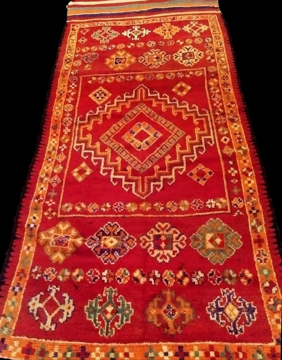 Tapis Oulad Bousbaa de Chennana, 148 x 393 cm, laine / laine nouée main, Maroc 1930 - 1950