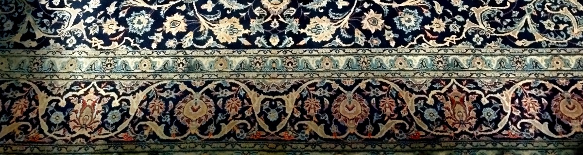 Tapis Na'in, 254 x 382 cm, laine Kork & soie nouées main en Iran, vers 1980, en très bon état-photo-3