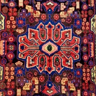Tapis Nahavand, 163 x 306 cm, laine kork nouée main en Iran vers 1970 en parfaite condition-photo-4