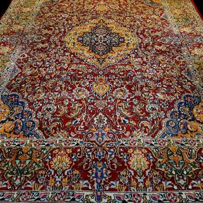 Tapis Nahavand, 163 x 306 cm, laine kork nouée main en Iran vers 1970 en parfaite condition-photo-8