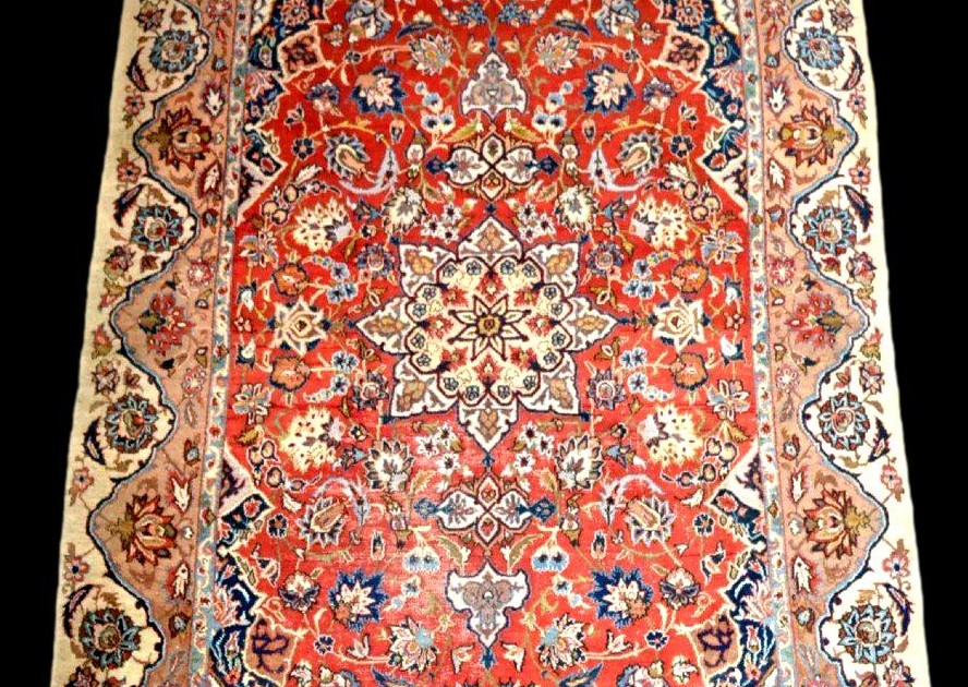 Isfahan Rug, 151 X 254 Cm, Hand-knotted Kork Wool, 1890/1900, Iran, Very Good Collector's Condition-photo-3