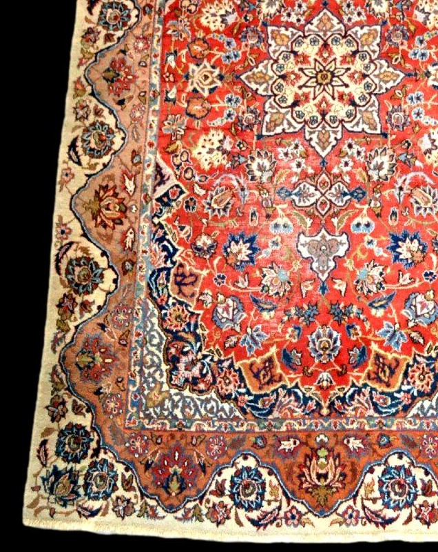 Isfahan Rug, 151 X 254 Cm, Hand-knotted Kork Wool, 1890/1900, Iran, Very Good Collector's Condition-photo-4
