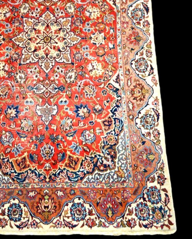 Isfahan Rug, 151 X 254 Cm, Hand-knotted Kork Wool, 1890/1900, Iran, Very Good Collector's Condition-photo-5