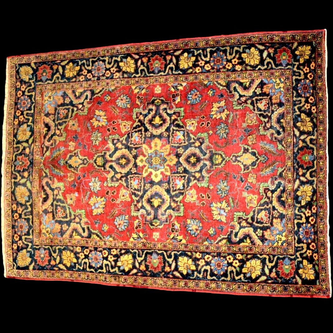 Sarouk Rug, 130 X 185 Cm, Hand-knotted Wool And Silk, Iran, 1890-1910, Very Good Condition, Collector's Item-photo-4
