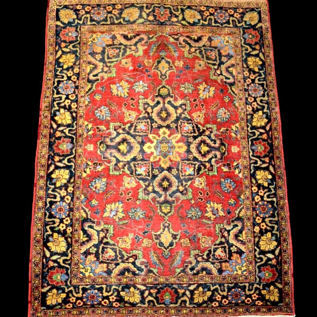 Sarouk Rug, 130 X 185 Cm, Hand-knotted Wool And Silk, Iran, 1890-1910, Very Good Condition, Collector's Item