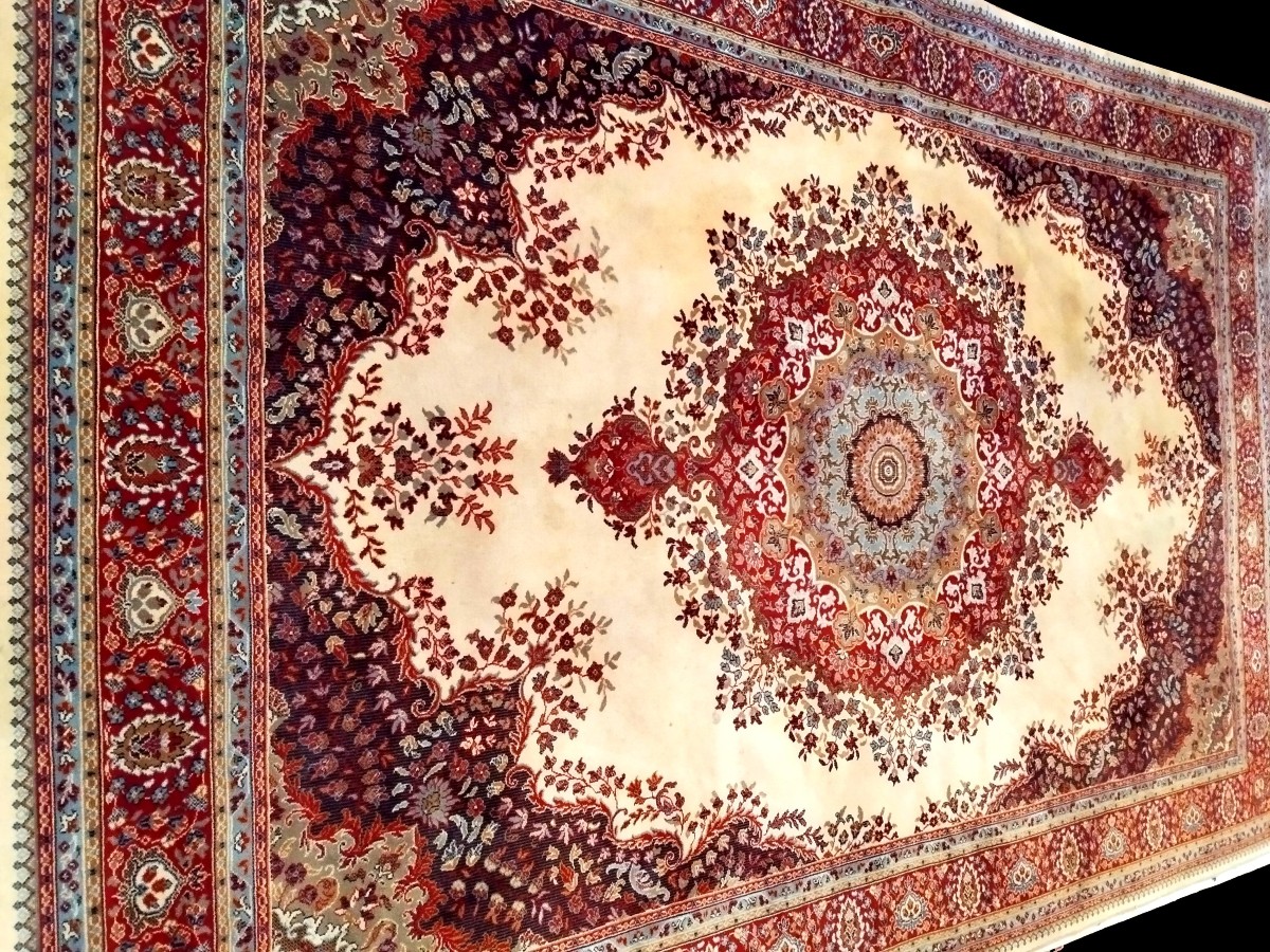 Tapis Tafresh, 200 x 300 cm, laine vierge, tapis semi-mécanique - 1980 - très bon état-photo-2