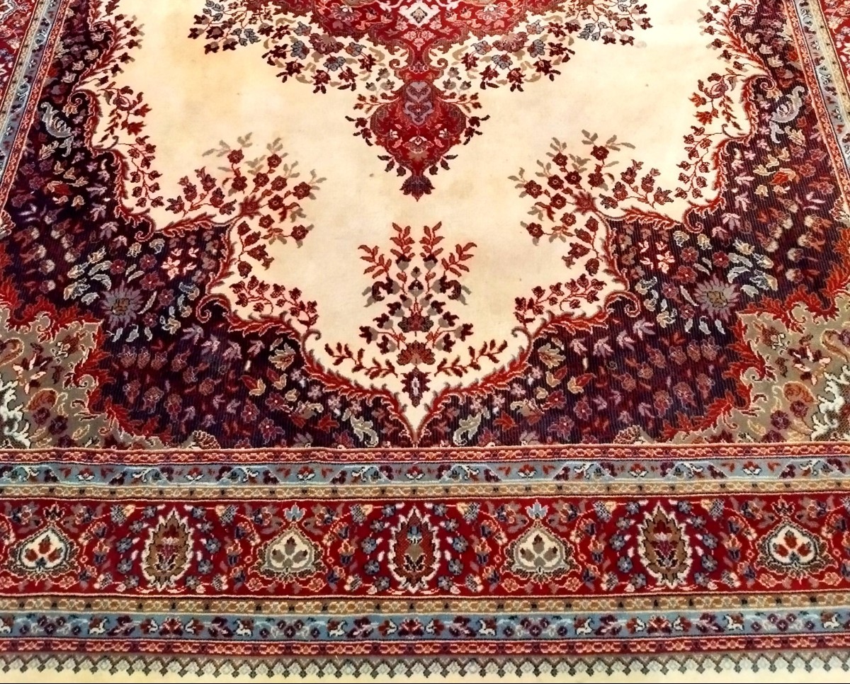 Tapis Tafresh, 200 x 300 cm, laine vierge, tapis semi-mécanique - 1980 - très bon état-photo-3