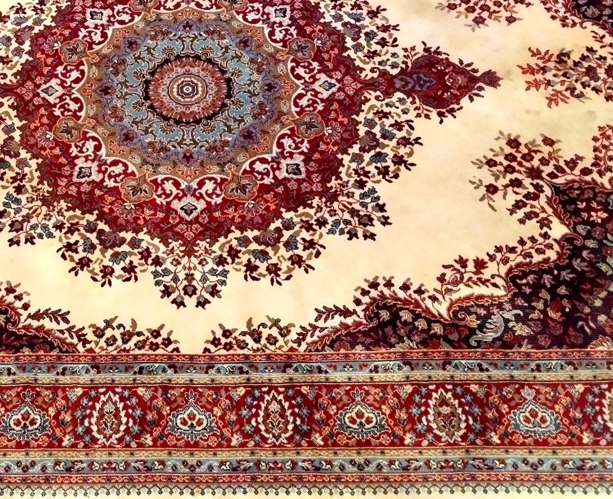 Tapis Tafresh, 200 x 300 cm, laine vierge, tapis semi-mécanique - 1980 - très bon état-photo-5