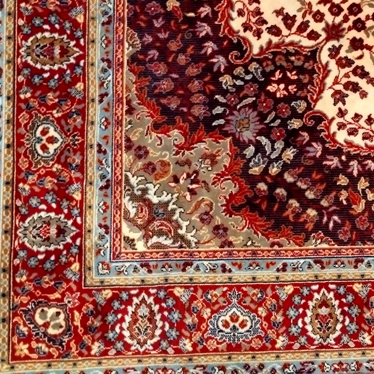 Tapis Tafresh, 200 x 300 cm, laine vierge, tapis semi-mécanique - 1980 - très bon état-photo-7