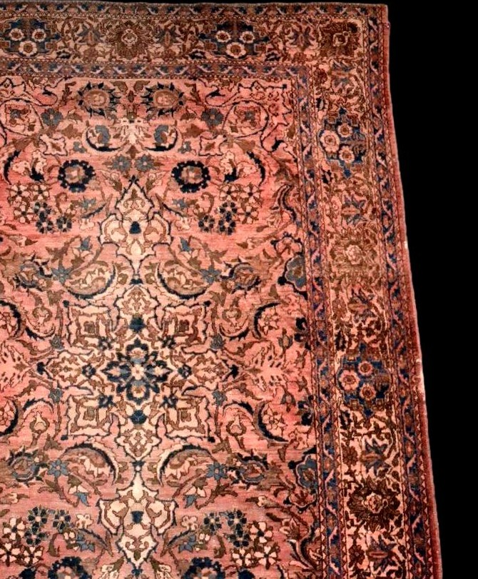 Isfahan Qajar Rug, 142 X 212 Cm, Hand-knotted Wool And Silk From Iran, Collector's Condition, 19th Century-photo-2