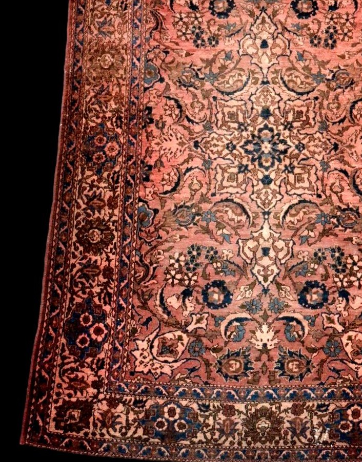 Isfahan Qajar Rug, 142 X 212 Cm, Hand-knotted Wool And Silk From Iran, Collector's Condition, 19th Century-photo-4