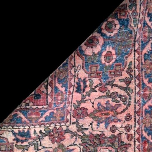 Isfahan Qajar Rug, 142 X 212 Cm, Hand-knotted Wool And Silk From Iran, Collector's Condition, 19th Century-photo-8