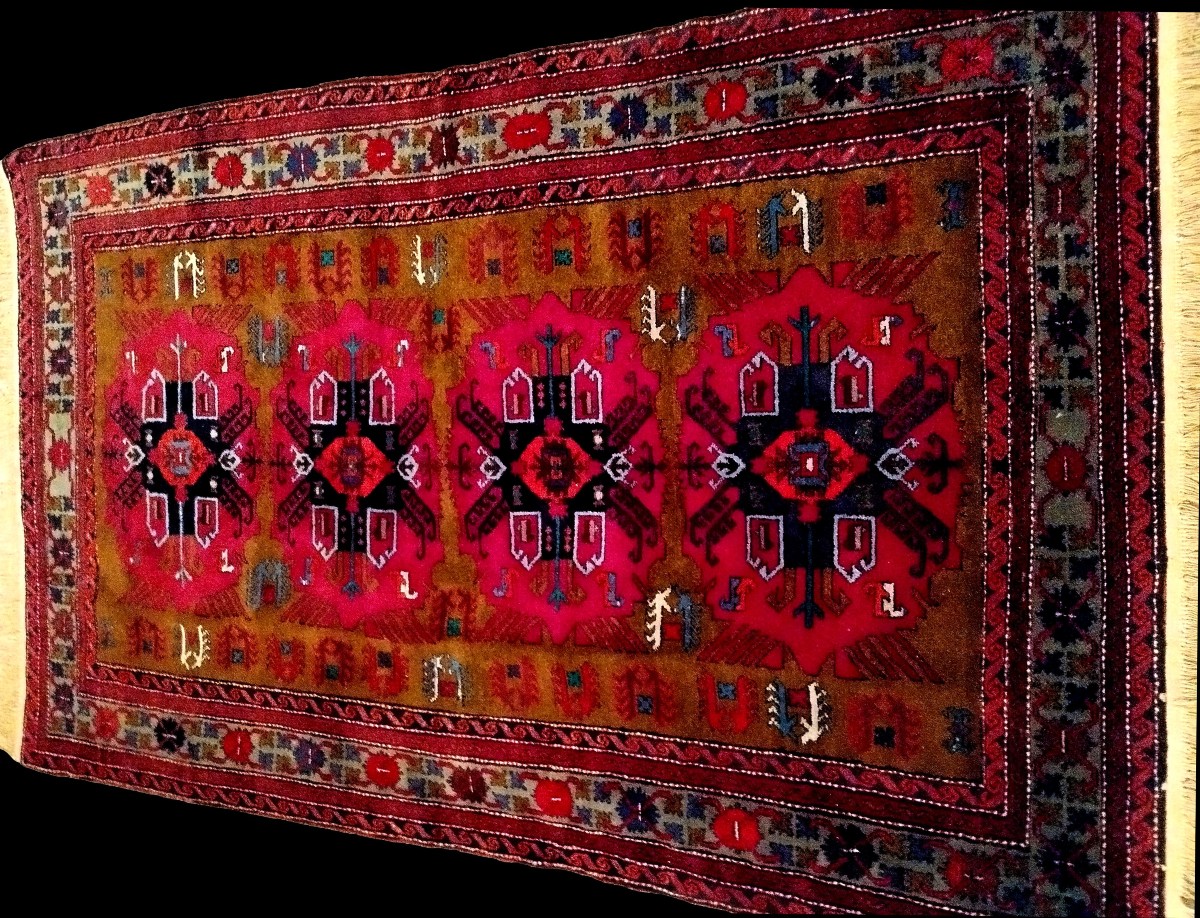 Tapis Derbent, Caucase, 138 x 226 cm, laine nouée main vers 1980, parfait état-photo-4