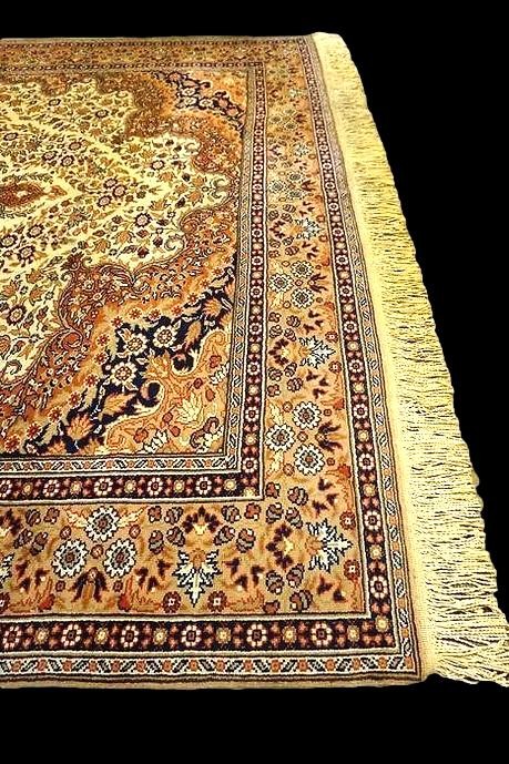 Tapis Kayseri floral, 202 x 303 cm, laine nouée main en Turquie, 1970-1980, en parfait état-photo-4