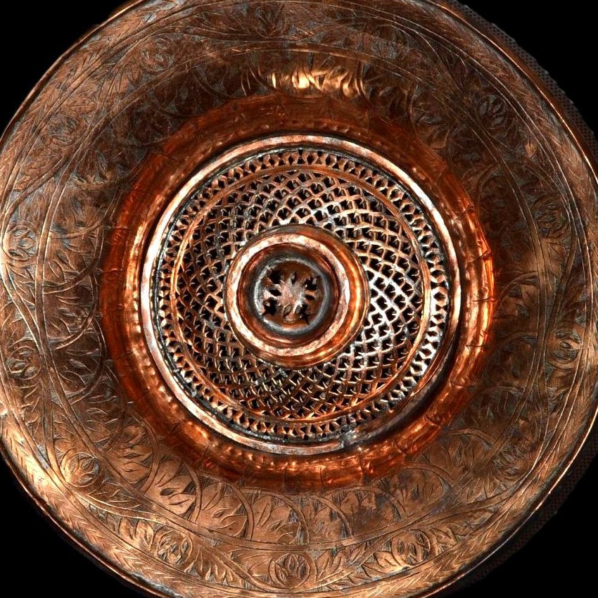 Ewer And Basin, Chased Copper, 19th Century, Ottoman Empire, Very Good Collector's Condition-photo-2