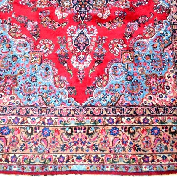 Macchad Rug, Signed, 250 X 356 Cm, Hand-knotted Kork Wool, Made In Iran Around 1980, Very Good Condition-photo-5