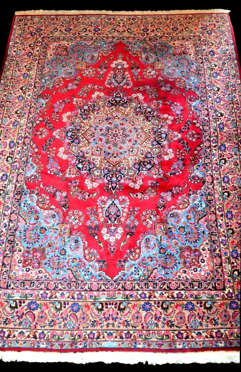 Macchad Rug, Signed, 250 X 356 Cm, Hand-knotted Kork Wool, Made In Iran Around 1980, Very Good Condition-photo-6