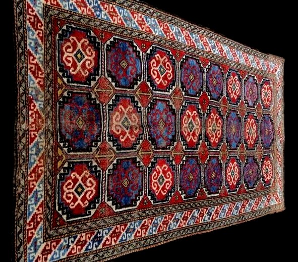 Tapis Kurde, 120 x 203 cm, laine nouée main vers 1950 au Kurdistan iranien, bon état-photo-2