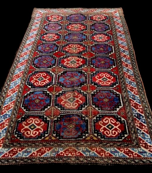 Tapis Kurde, 120 x 203 cm, laine nouée main vers 1950 au Kurdistan iranien, bon état-photo-3