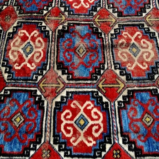 Tapis Kurde, 120 x 203 cm, laine nouée main vers 1950 au Kurdistan iranien, bon état-photo-2