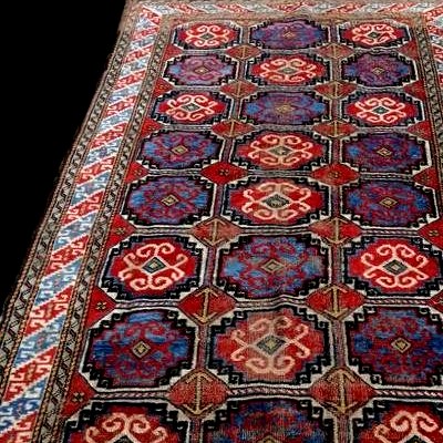 Tapis Kurde, 120 x 203 cm, laine nouée main vers 1950 au Kurdistan iranien, bon état-photo-3