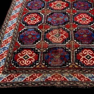 Tapis Kurde, 120 x 203 cm, laine nouée main vers 1950 au Kurdistan iranien, bon état-photo-5