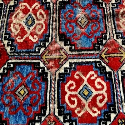 Tapis Kurde, 120 x 203 cm, laine nouée main vers 1950 au Kurdistan iranien, bon état-photo-7