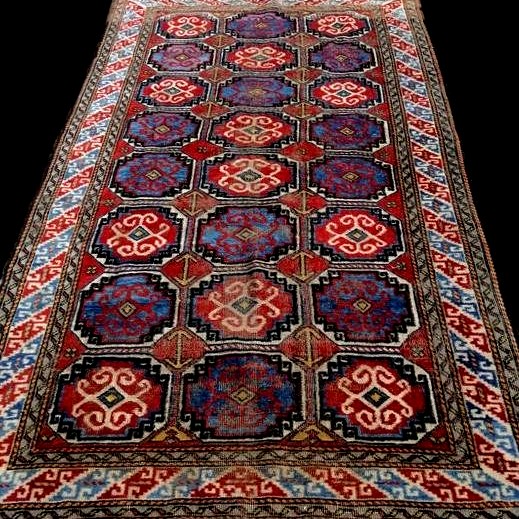Tapis Kurde, 120 x 203 cm, laine nouée main vers 1950 au Kurdistan iranien, bon état