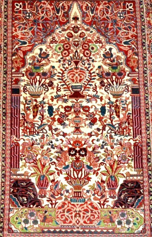 Tapis Kashan, 123 x 190 cm, laine kork nouée main en Iran vers 1970-1980 en parfait état-photo-2