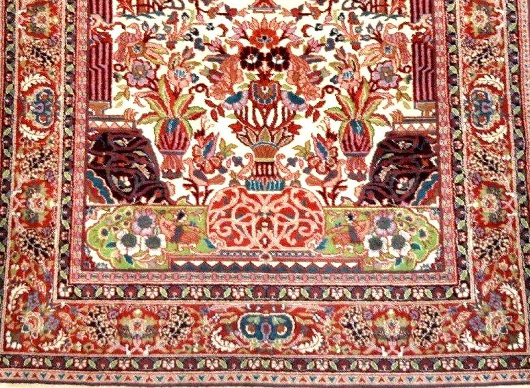 Tapis Kashan, 123 x 190 cm, laine kork nouée main en Iran vers 1970-1980 en parfait état-photo-5