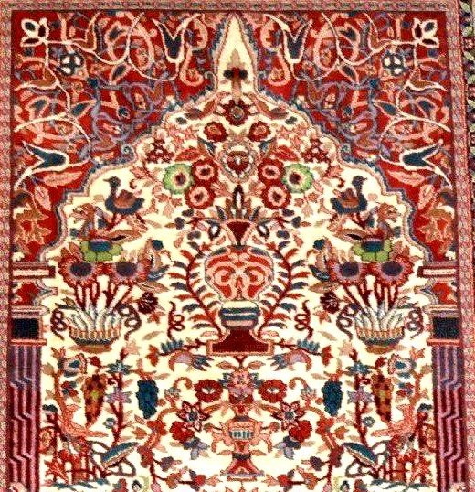 Tapis Kashan, 123 x 190 cm, laine kork nouée main en Iran vers 1970-1980 en parfait état-photo-6