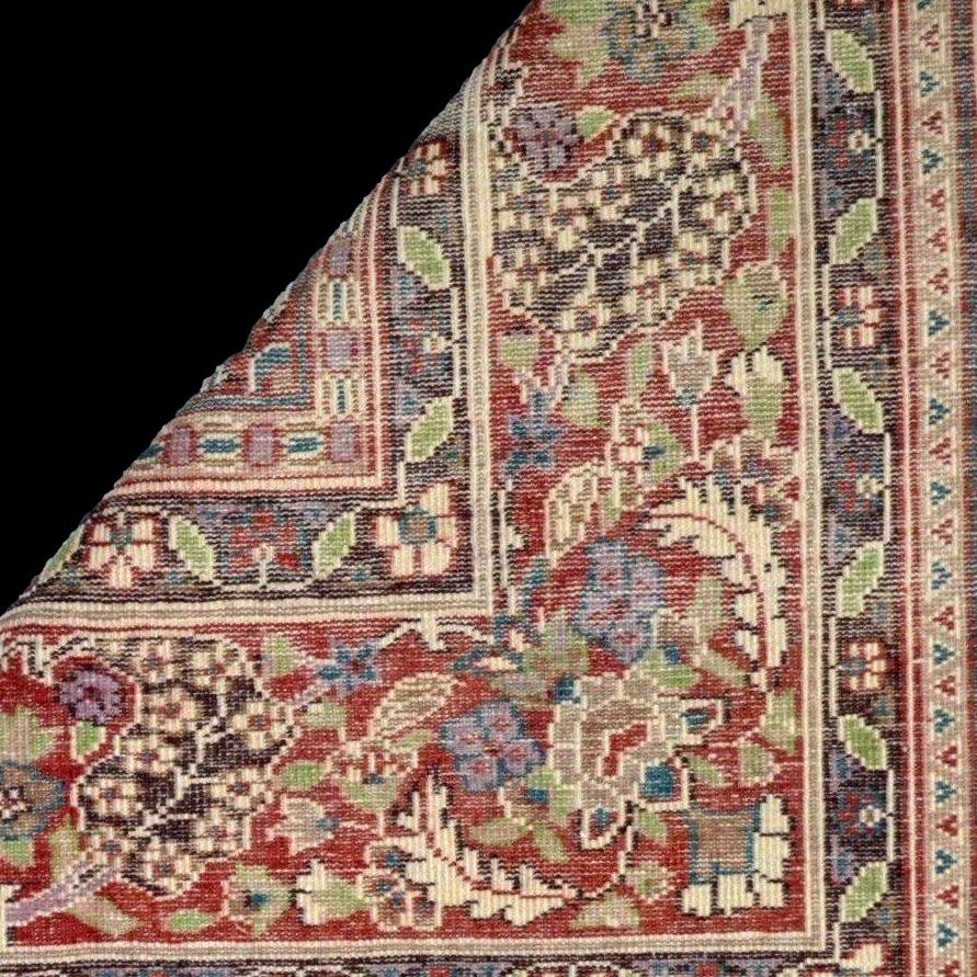 Tapis Kashan, 123 x 190 cm, laine kork nouée main en Iran vers 1970-1980 en parfait état-photo-7