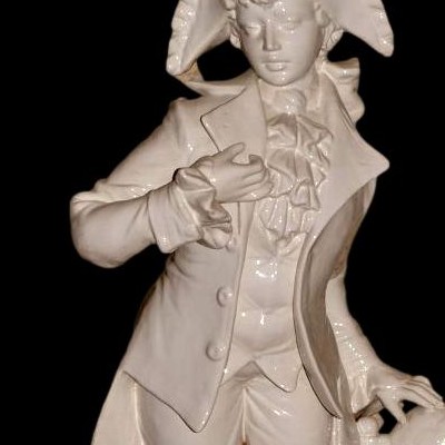 Dandy vénitien, Domenico Poloniato, importante faïence 81 cm, Italie 1960, très bon état-photo-4