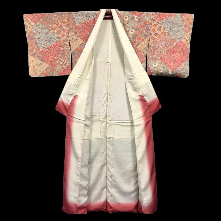 Kimono Hômongi pour femme, soie doublée soie, Japon vers 1960 en très bon état-photo-2