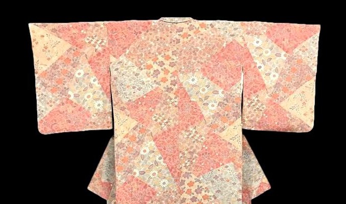 Kimono Hômongi pour femme, soie doublée soie, Japon vers 1960 en très bon état-photo-3