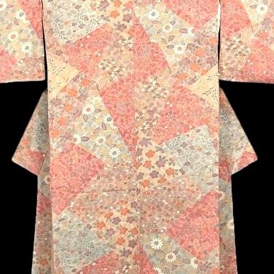 Kimono Hômongi pour femme, soie doublée soie, Japon vers 1960 en très bon état-photo-1