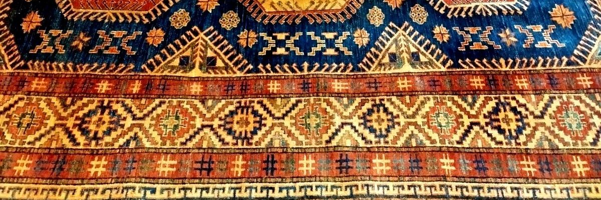 Kazak Rug, 215 X 280 Cm, Hand-knotted Wool From The Caucasus Circa 1970, In Very Good Condition, Tribal Design-photo-3