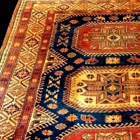 Kazak Rug, 215 X 280 Cm, Hand-knotted Wool From The Caucasus Circa 1970, In Very Good Condition, Tribal Design-photo-4