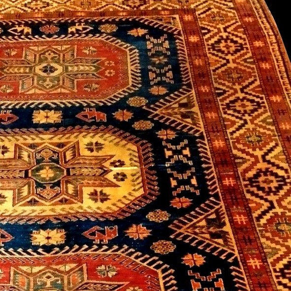 Kazak Rug, 215 X 280 Cm, Hand-knotted Wool From The Caucasus Circa 1970, In Very Good Condition, Tribal Design-photo-5