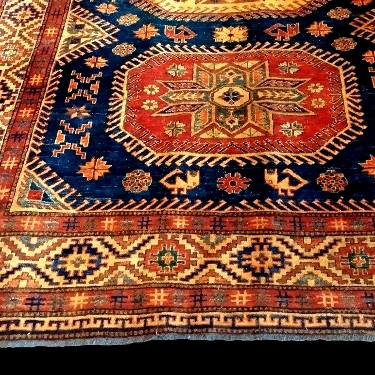 Kazak Rug, 215 X 280 Cm, Hand-knotted Wool From The Caucasus Circa 1970, In Very Good Condition, Tribal Design-photo-6