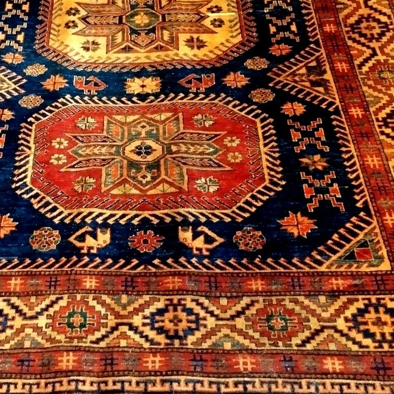 Kazak Rug, 215 X 280 Cm, Hand-knotted Wool From The Caucasus Circa 1970, In Very Good Condition, Tribal Design-photo-7