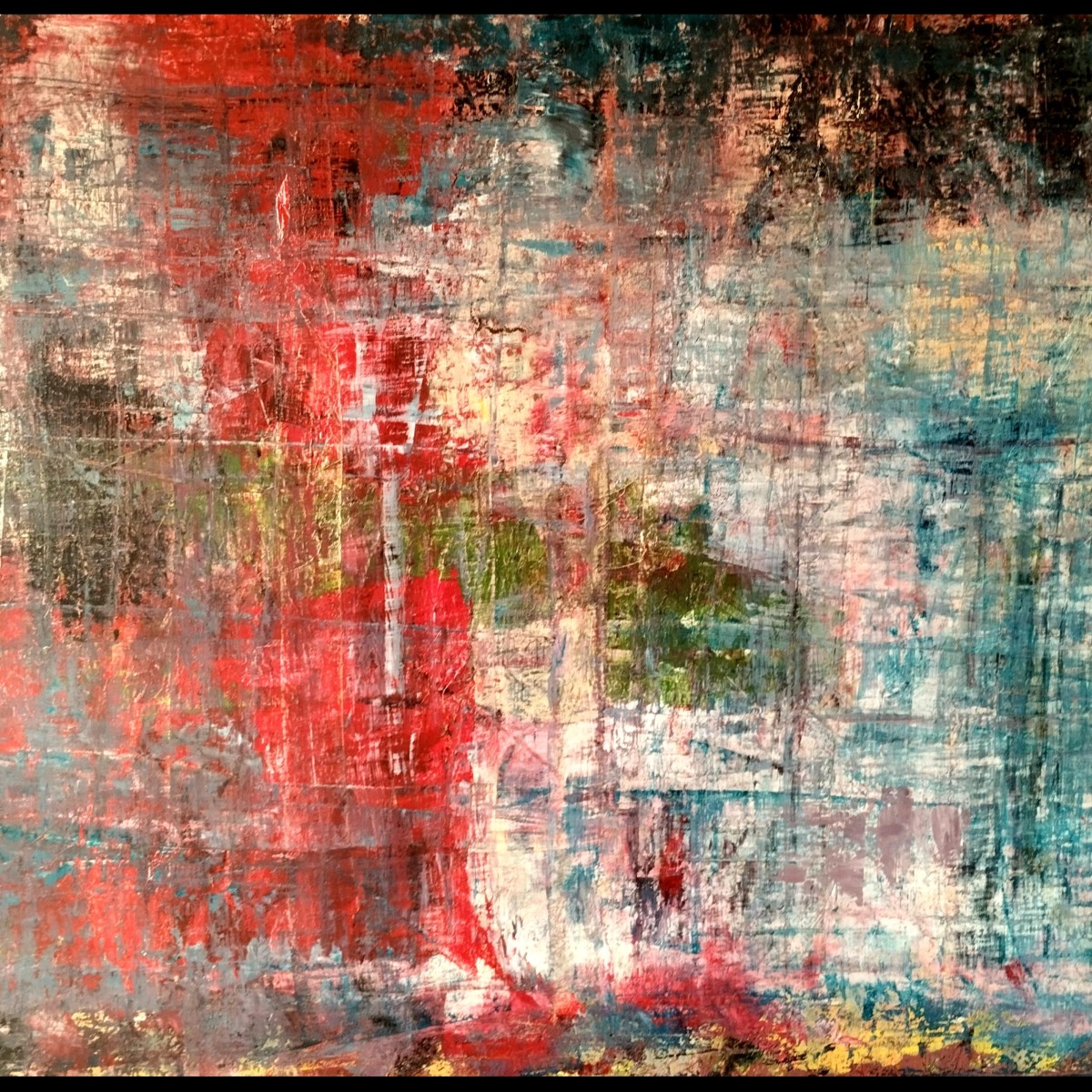 Erwin STEINBACH "Le lendemain, Mai 1994"  75 x 115 cm - Huile & acrylique sur toile